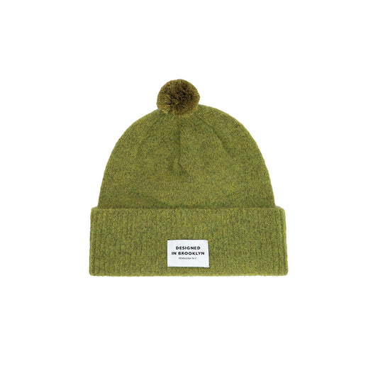 PENN&INK N.Y Strickmütze Bommel Oliv Guacamole
