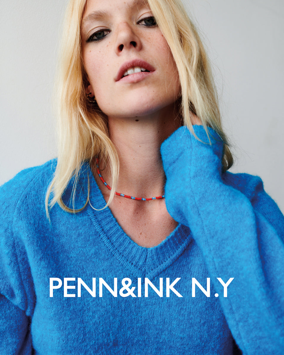 PENN&INK N.Y Strickpullover Emerald Grün V-Neck Model