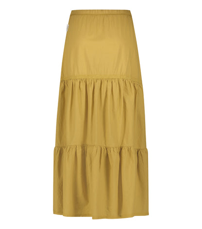 PENN&INK N.Y Langer Stufenrock Camel Maxi-Länge A-Form Baumwolle Boho-Style