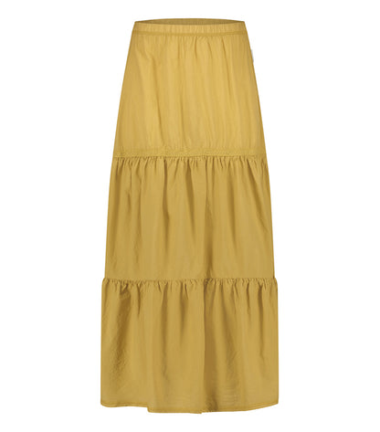 PENN&INK N.Y Langer Stufenrock Camel Maxi-Länge A-Form Baumwolle