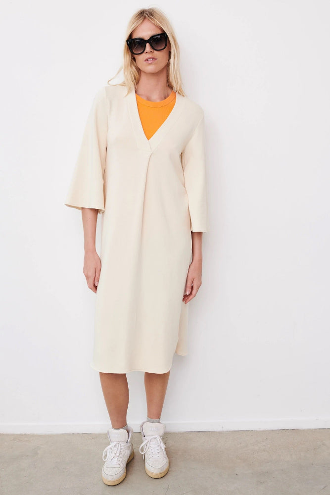 PENN&INK N.Y Sweat-Kleid Langarm Ausgestellte Ärmel Princess Blau Baumwolle Soft-Cotton-Fleece Model 3