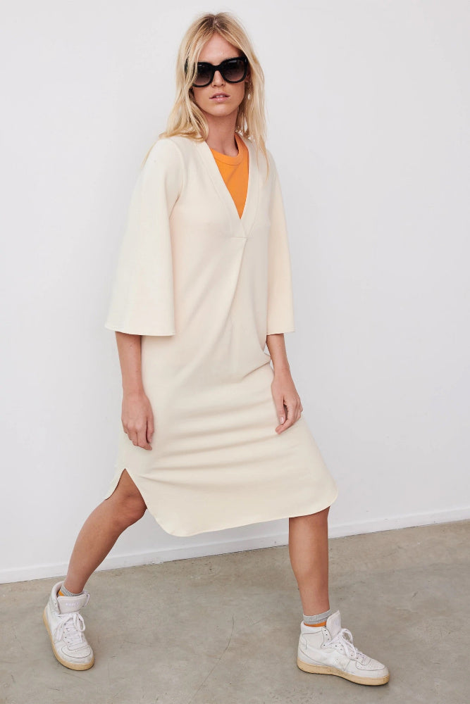 PENN&INK N.Y Sweat-Kleid Langarm Ausgestellte Ärmel Princess Blau Baumwolle Soft-Cotton-Fleece Model 4