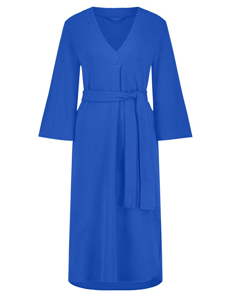 PENN&INK N.Y Sweat-Kleid Langarm Ausgestellte Ärmel Princess Blau Baumwolle Soft-Cotton-Fleece
