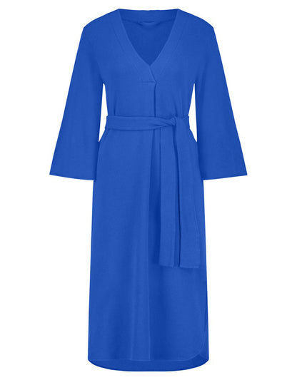 PENN&INK N.Y Sweat-Kleid Langarm Ausgestellte Ärmel Princess Blau Baumwolle Soft-Cotton-Fleece
