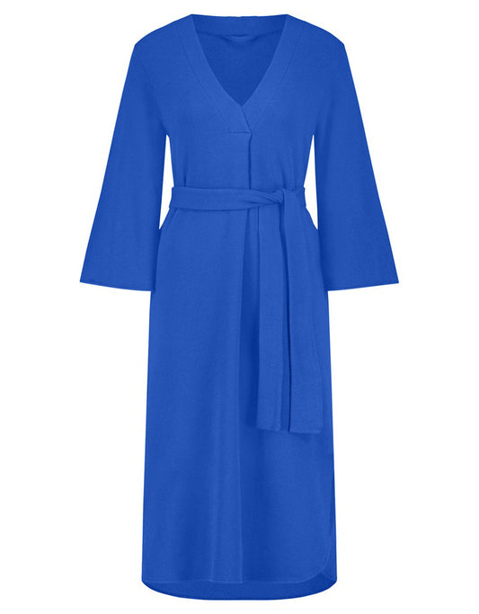 PENN&INK N.Y Sweat-Kleid Langarm Ausgestellte Ärmel Princess Blau Baumwolle Soft-Cotton-Fleece
