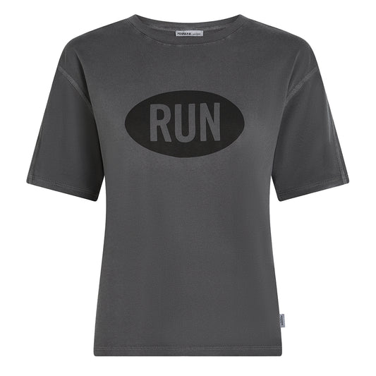 PENN&INK N.Y T-Shirt Anthrazit Antra Schwarz Regular Fit Baumwolle Front-Print RUN Rücken-Print NEW YORK 6