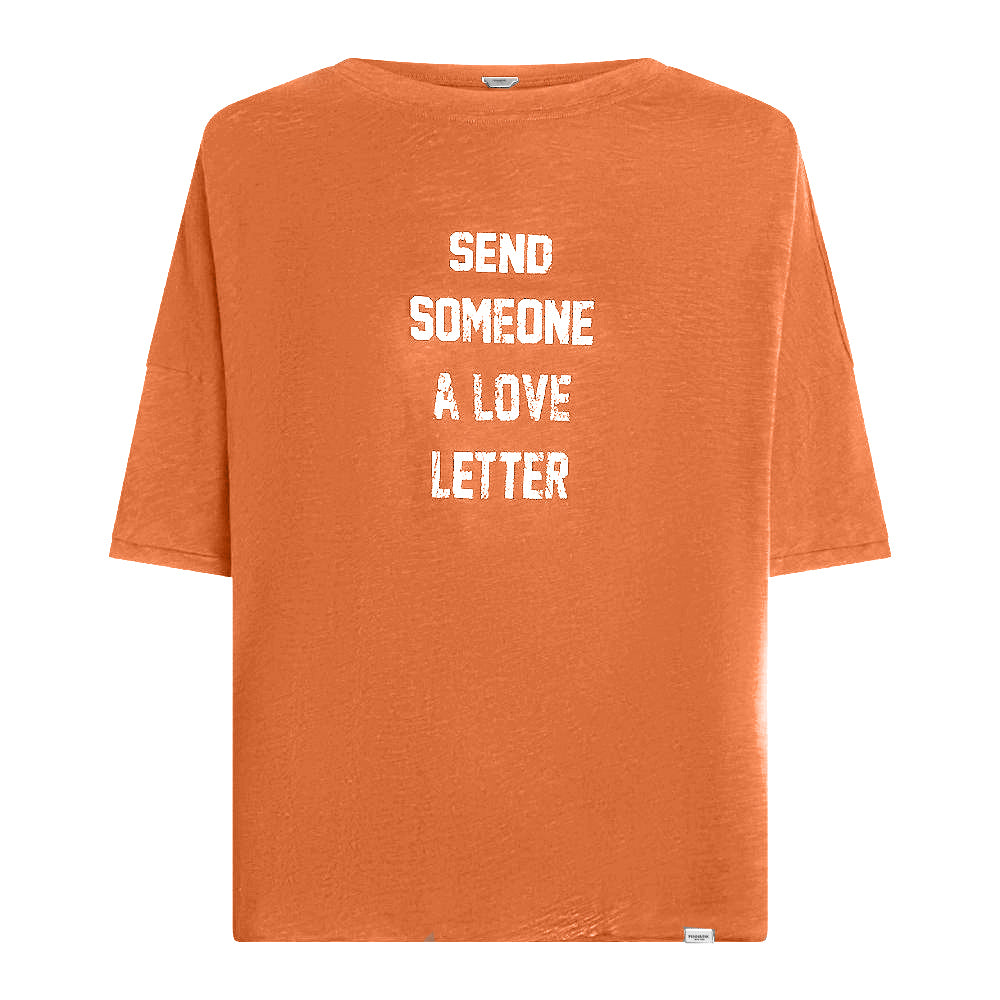 PENN&INK N.Y T-Shirt Print Love Letter Orange