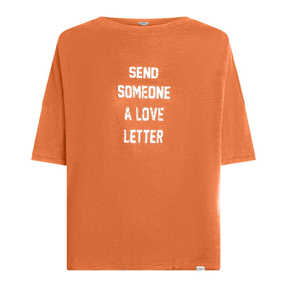 PENN&INK N.Y T-Shirt Print Love Letter Orange