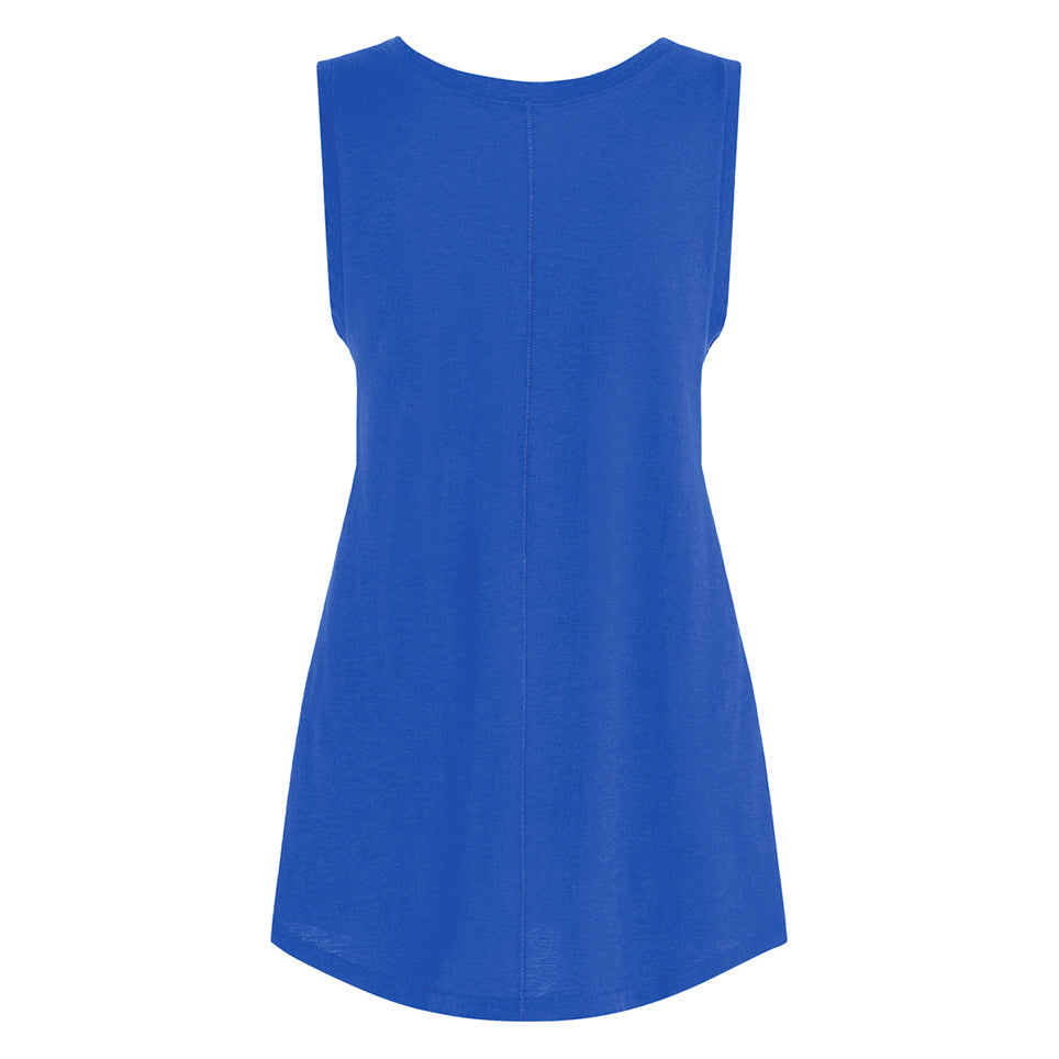 PENN&INK N.Y Top Sternen-Print A-Form Blau Baumwolle Rückseite