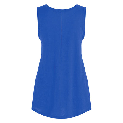 PENN&INK N.Y Top Sternen-Print A-Form Blau Baumwolle Rückseite