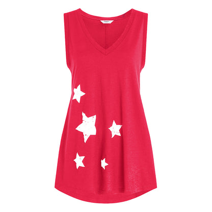 PENN&INK N.Y Top Sternen-Print A-Form Pink Grenadine Baumwolle