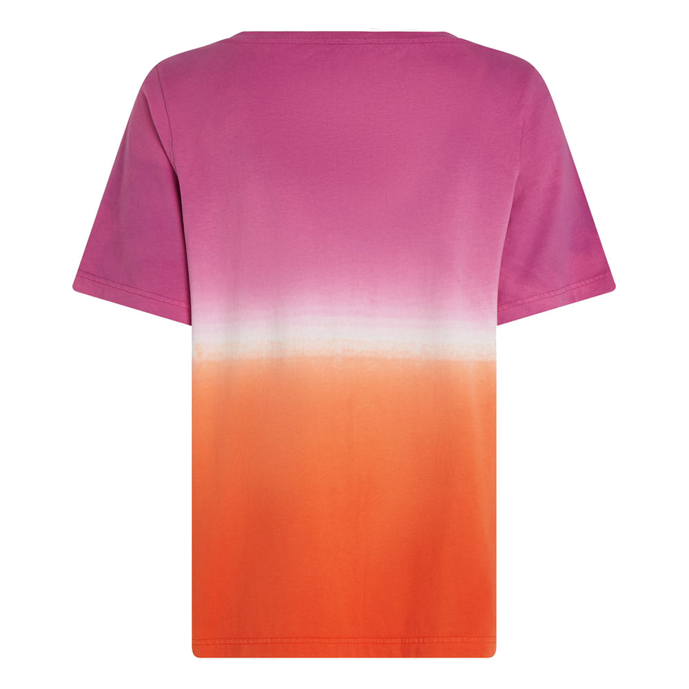 PENN&INK N.Y Batik T-Shirt Farbverlauf Pink Orange Fuchsia Coral Baumwolle Rückseite