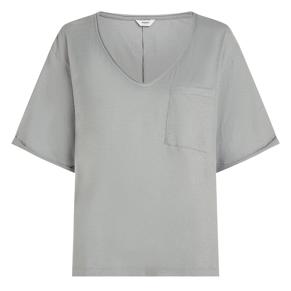 PENN&INK N.Y T-Shirt Boxy Fit Grau Monument