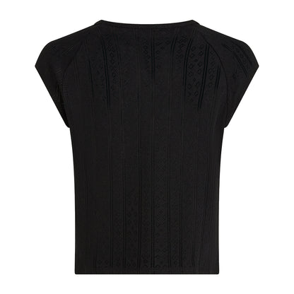 PENN&INK N.Y T-Shirt Lochstrick Schwarz Rückseite