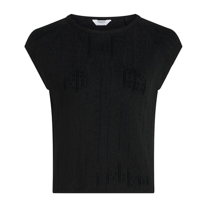 PENN&INK N.Y T-Shirt Lochstrick Schwarz
