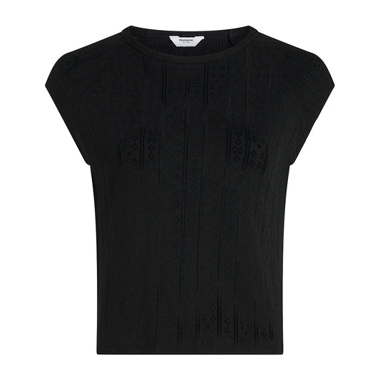 PENN&INK N.Y T-Shirt Lochstrick Schwarz