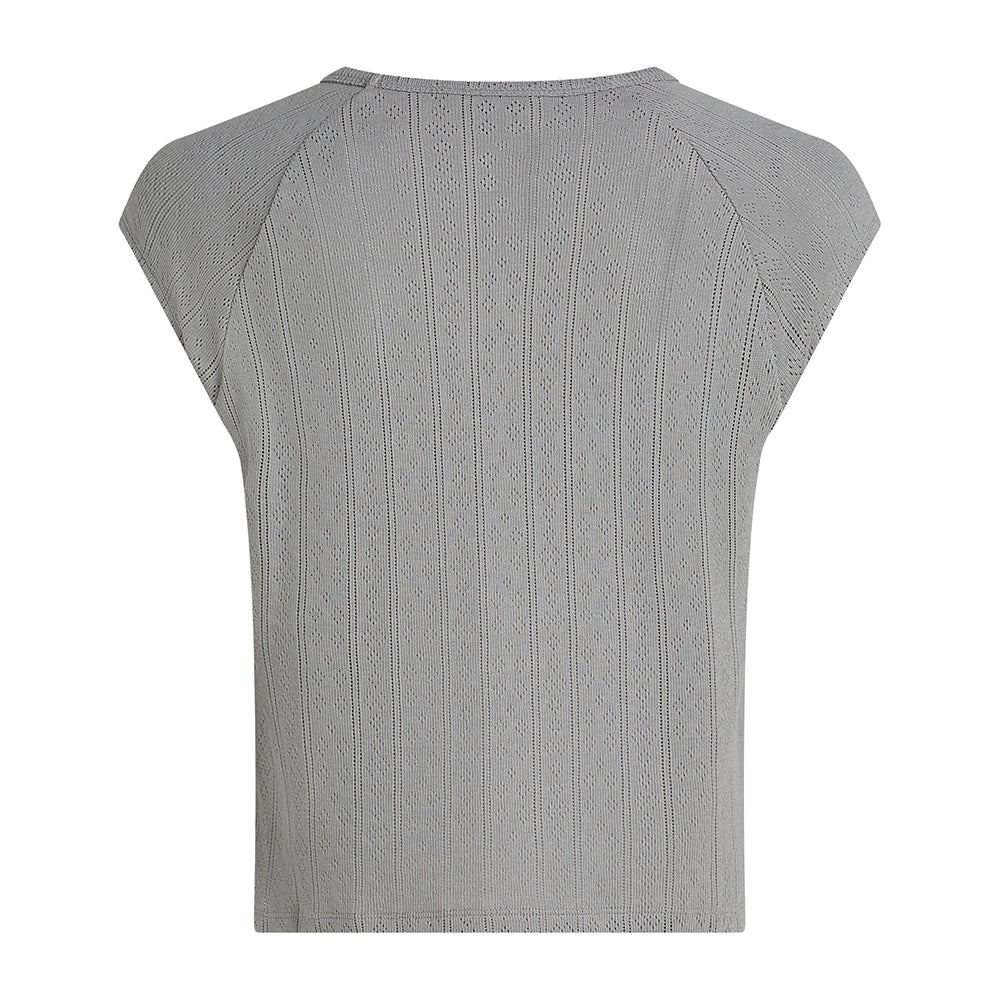 PENN&INK N.Y T-Shirt Lochstrick Grau Rückseite
