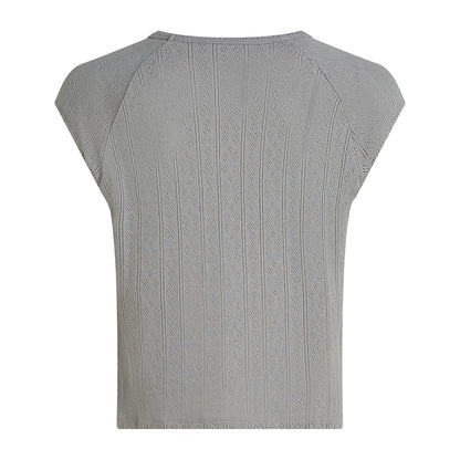 PENN&INK N.Y T-Shirt Lochstrick Grau Rückseite