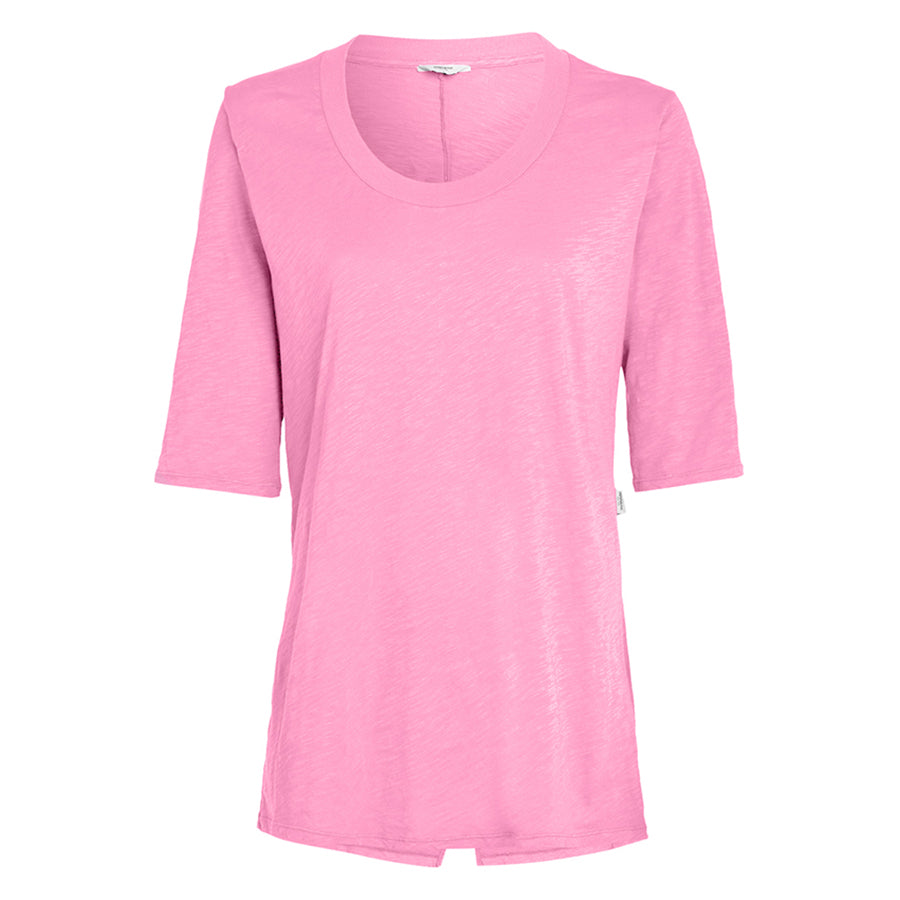 PENN&INK N.Y T-Shirt Cerise Rosa 3/4 Arm Ton-In-Ton Rückenprint Baumwolle
