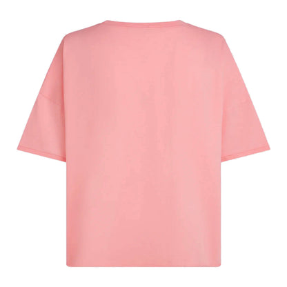 PENN&INK N.Y T-Shirt Baumwolle Wild Rose Rosa Casual-Fit Rückseite