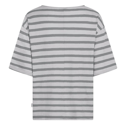 PENN&INK N.Y T-Shirt Streifen Boxy Fit Grau Monument Rückseite
