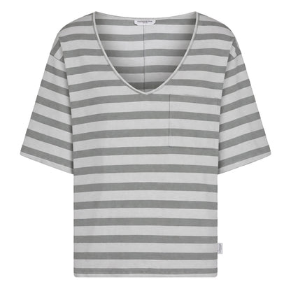 PENN&INK N.Y T-Shirt Streifen Boxy Fit Grau Monument