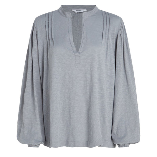 PENN&INK N.Y Tunika Bluse Oversize Grau Ballonärmel Baumwolle
