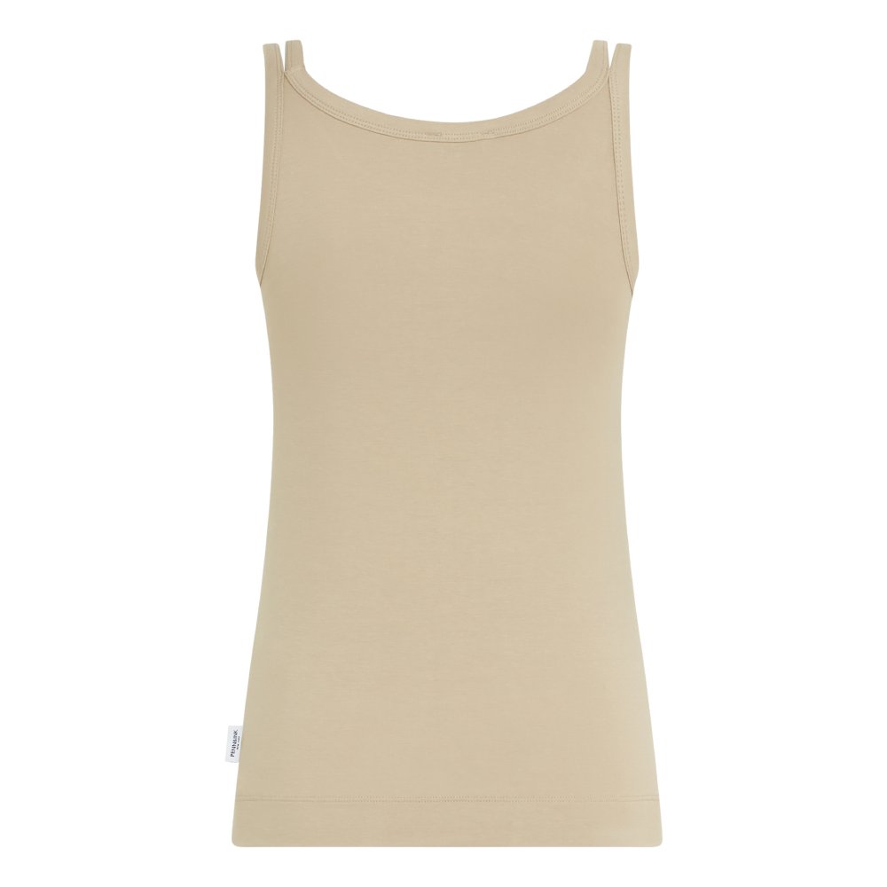 PENN&INK N.Y Tanktop Slim-Fit Lyocell Tencel Sand Rückseite