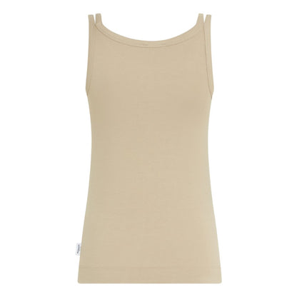 PENN&INK N.Y Tanktop Slim-Fit Lyocell Tencel Sand Rückseite