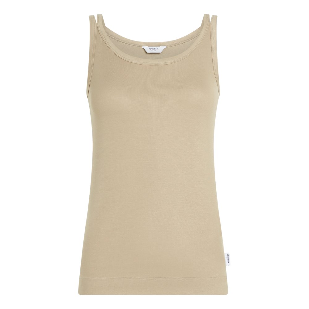 PENN&INK N.Y Tanktop Slim-Fit Lyocell Tencel Sand