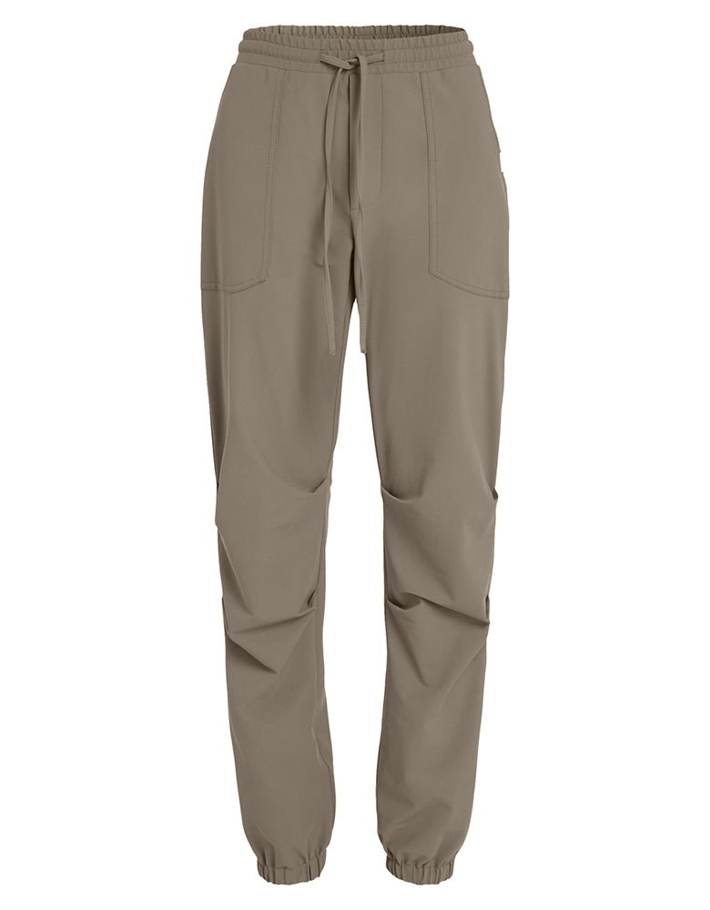 PENN&INK N.Y Hose Casual Fit Taupe Jogpants-Style Travel-Quality Elastischer Bund