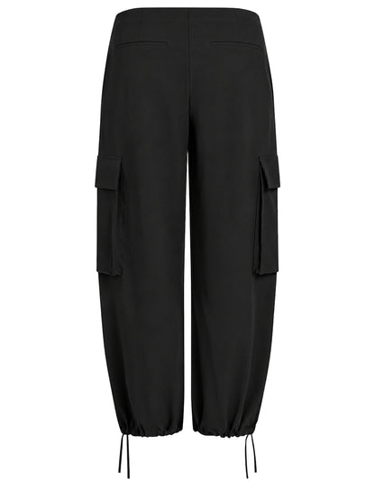 PENN&INK N.Y Cargo-Hose Schwarz Wide Leg Travel-Quality Große Cargo-Taschen Rückseite