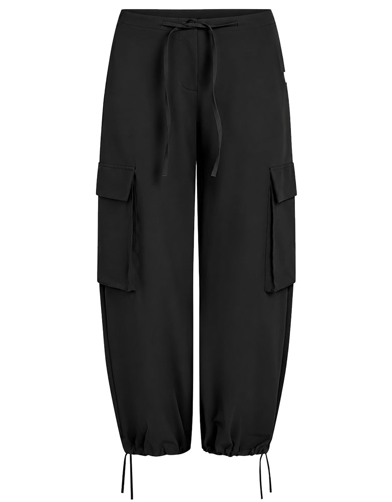 PENN&INK N.Y Cargo-Hose Schwarz Wide Leg Travel-Quality Große Cargo-Taschen