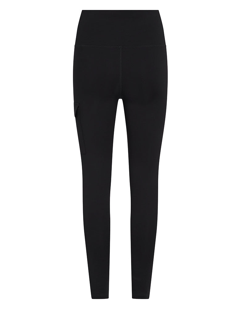 PENN&INK N.Y Cargo-Leggings Black Schwarz Slim Fit Baumwoll-Mix Seitliche Cargo-Tasche Rückseite