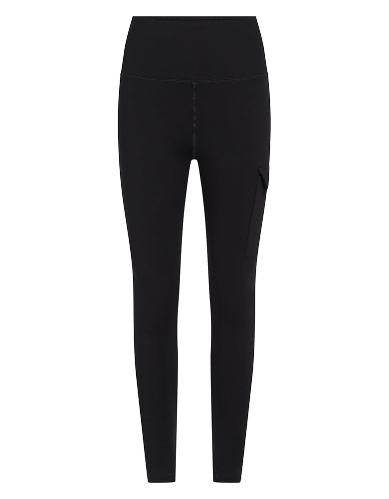 PENN&INK N.Y Cargo-Leggings Black Schwarz Slim Fit Baumwoll-Mix Seitliche Cargo-Tasche