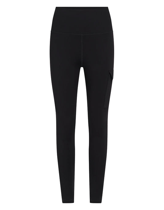 PENN&INK N.Y Cargo-Leggings Black Schwarz Slim Fit Baumwoll-Mix Seitliche Cargo-Tasche