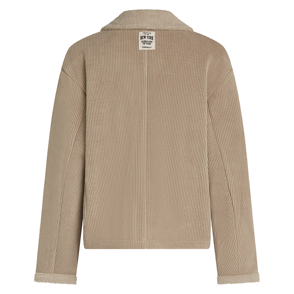 PENN&INK N.Y Cordjacke Sand Beige Relaxed Fit Breiter Cord Frottee-Futter Rückseite