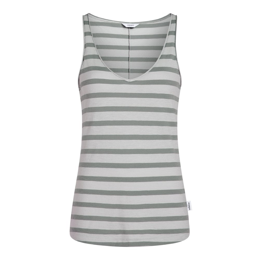 PENN&INK N.Y Tanktop Streifen Jersey Baumwolle Monument Grau
