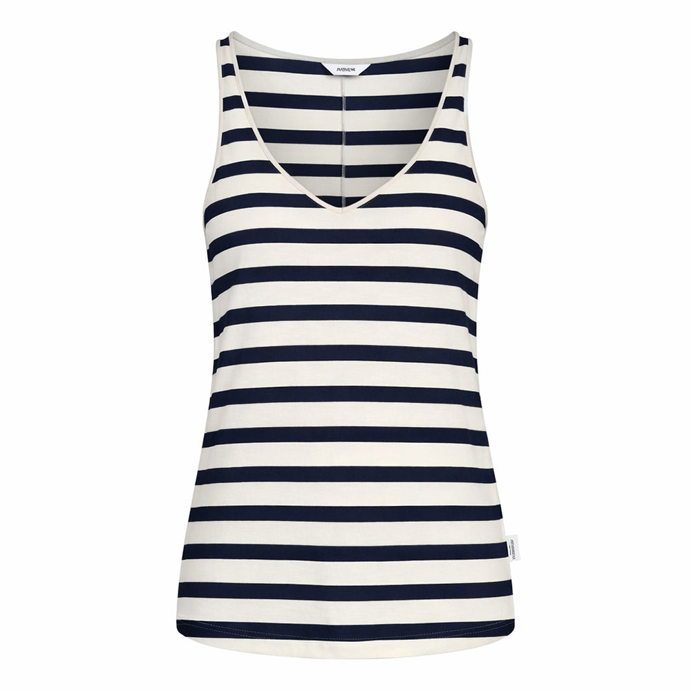 PENN&INK N.Y Tanktop Streifen Jersey Baumwolle Navy Weiß
