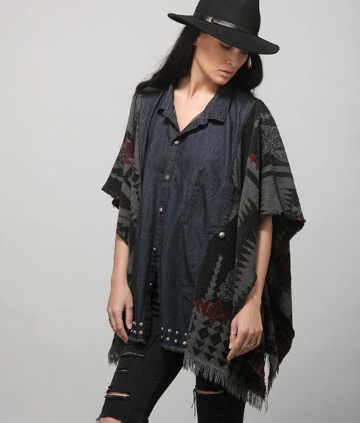 RUDE RIDERS | Poncho Kurzarm Oversized | Lady Rider Poncho Shirt