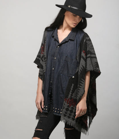 RUDE RIDERS | Poncho Kurzarm Oversized | Lady Rider Poncho Shirt