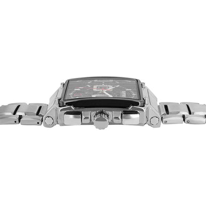 Raptor Chronograph Oscar Limited Eckiges Gehäuse Groß Zifferblatt Schwarz Edelstahlarmband Detail