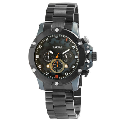 Raptor Chronograph Soheil Limited Edelstahlarmband Schwarz Plattiert Zifferblatt Schwarz 48 mm