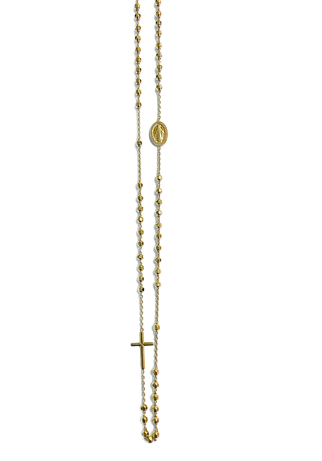 Ultima Edizione Rosenkranz-Kette Madonna Kreuz 925 Sterling Silber Vergoldet