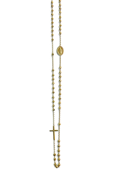 Ultima Edizione Rosenkranz-Kette Madonna Kreuz 925 Sterling Silber Vergoldet