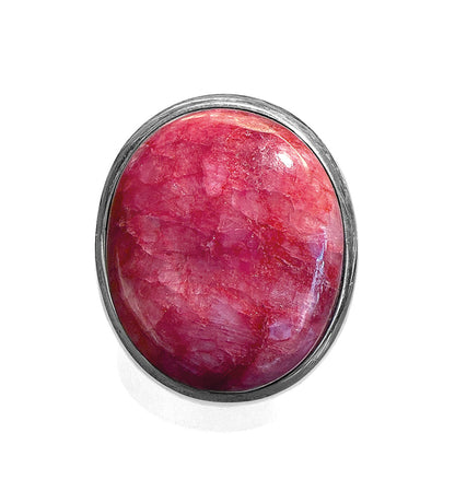 Rubin-Ring Cabochon Unikat 925 Sterling Silber
