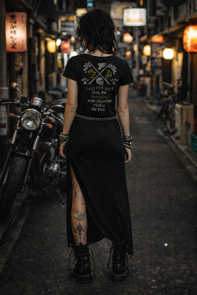 Rude Riders Maxi-Kleid Speed Freedom Race Vintage Detail