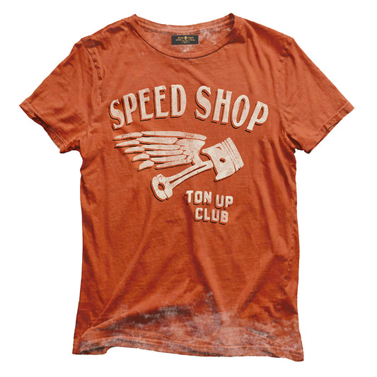 Rude Riders T-Shirt Rude Logo Speed Shop Vintage Orange