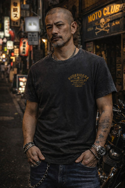 Rude Riders T-Shirt Rude Logo Vintage Schwarz Model