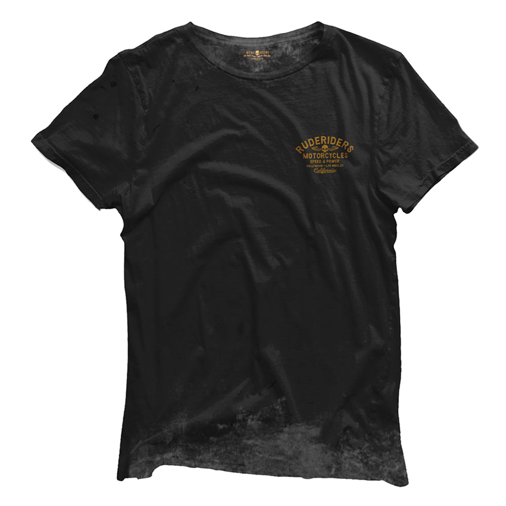 Rude Riders T-Shirt Rude Logo West Style Vintage Black